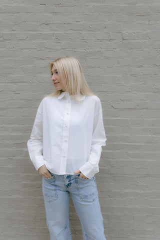 Scallop Collar Shirt, White