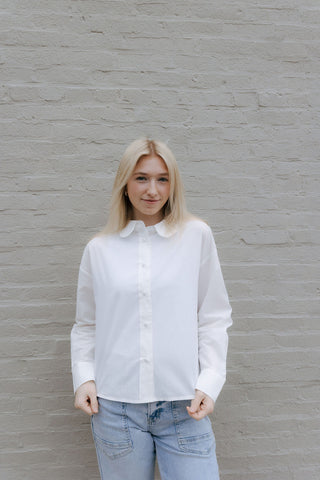 Scallop Collar Shirt, White