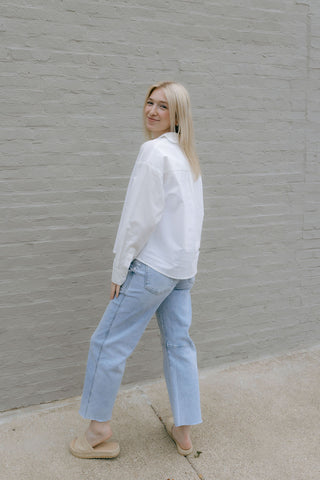 Scallop Collar Shirt, White