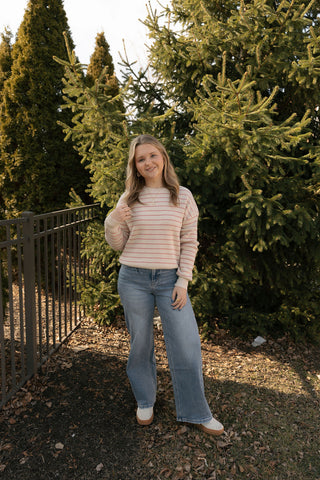 Ely Sweater, Cream/Watermelon