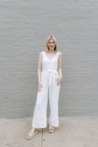 Adler Linen Jumpsuit, White by Z Supply *final sale