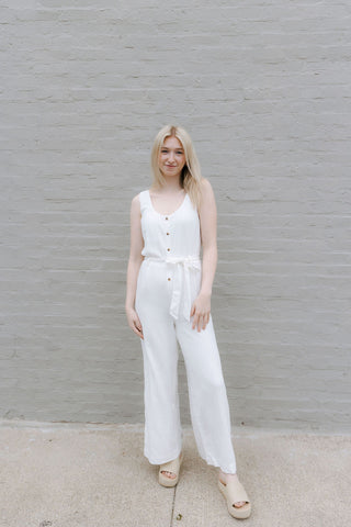 Adler Linen Jumpsuit, White by Z Supply *final sale