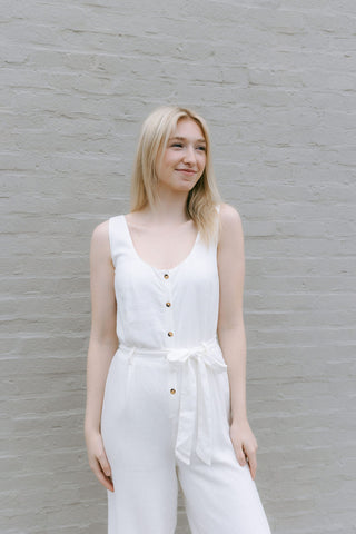 Adler Linen Jumpsuit, White by Z Supply *final sale