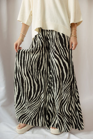 House Blend Zebra Pants, Black/Cream