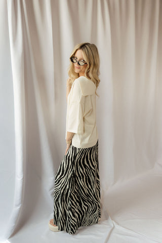 House Blend Zebra Pants, Black/Cream