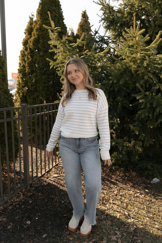 Ely Sweater, Ivory/Blue