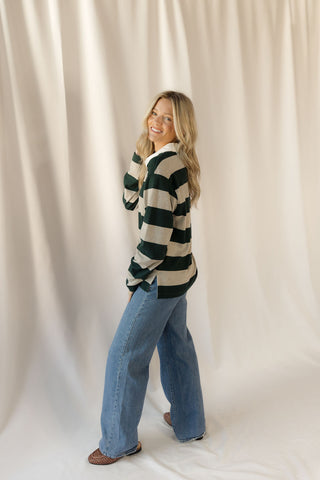 Pierce Top, Stone Pine Stripe - The Red Thread Boutique
