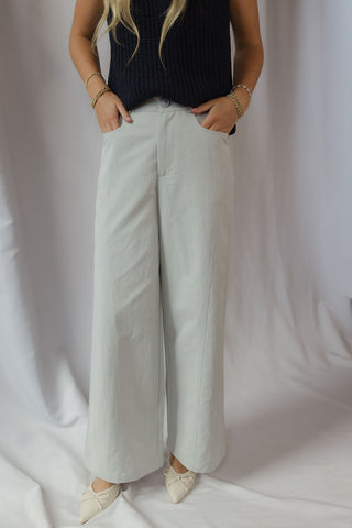Brooke Tailored Straight Leg Pants, Light Blue