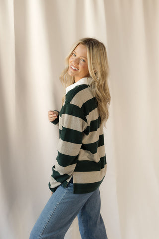 Pierce Top, Stone Pine Stripe - The Red Thread Boutique