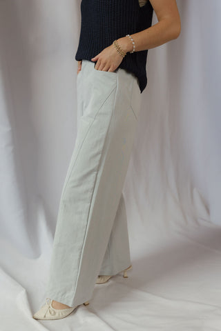 Brooke Tailored Straight Leg Pants, Light Blue