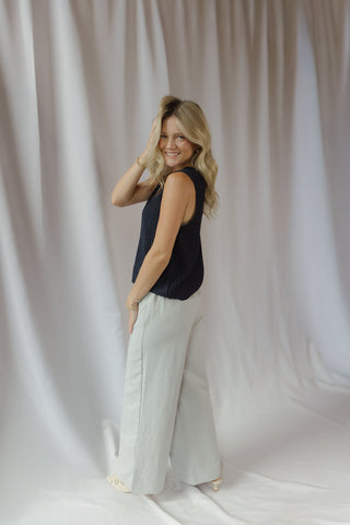 Brooke Tailored Straight Leg Pants, Light Blue