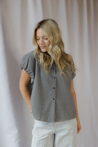 Emerson Checkered Button Up, Blue