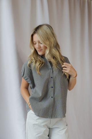 Emerson Checkered Button Up, Blue