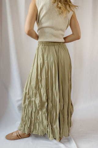Kendall Crinkle Maxi Skirt, Sage