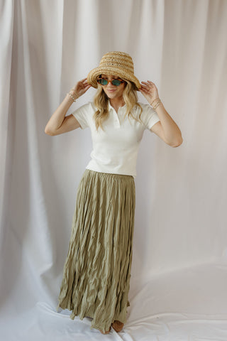 Kendall Crinkle Maxi Skirt, Sage