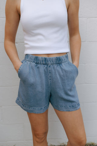 Amazonas Chambray Shorts Sun Bleached Indigo by Z Supply *final sale