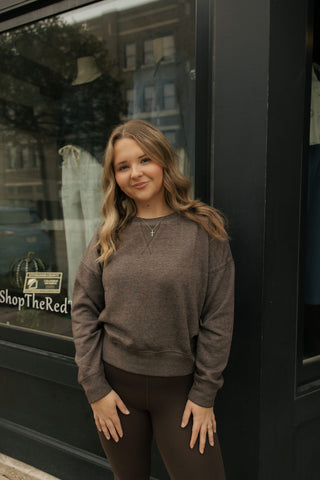 Burnout Sweatshirt, Espresso