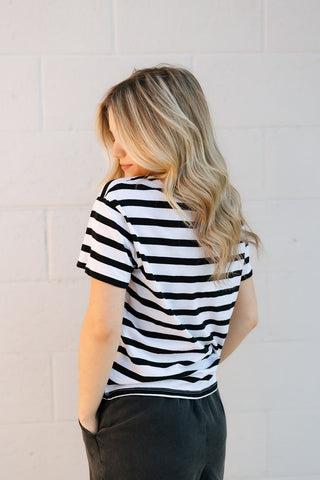 Go To Striped Tee, Black by Z Supply *final sale