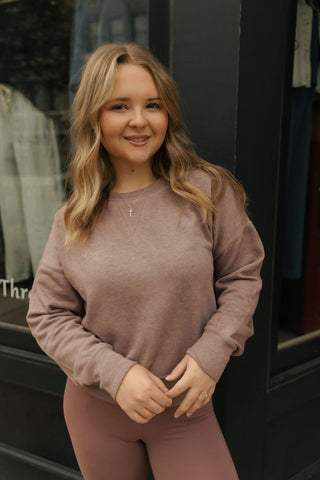 Burnout Sweatshirt, Rose Taupe