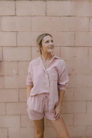 Perfect Linen Shorts, Pink Smoke by Z Supply *final sale