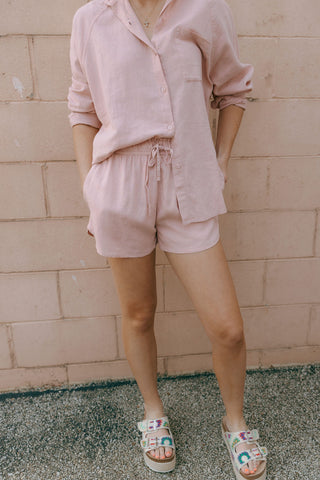 Perfect Linen Shorts, Pink Smoke by Z Supply *final sale