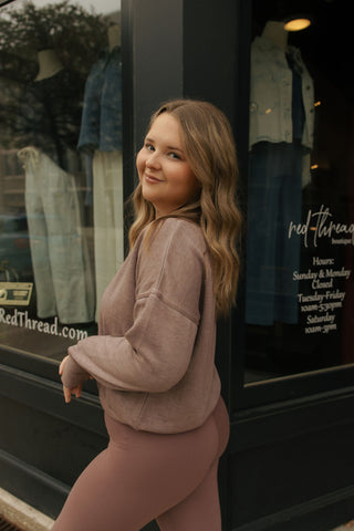 Burnout Sweatshirt, Rose Taupe