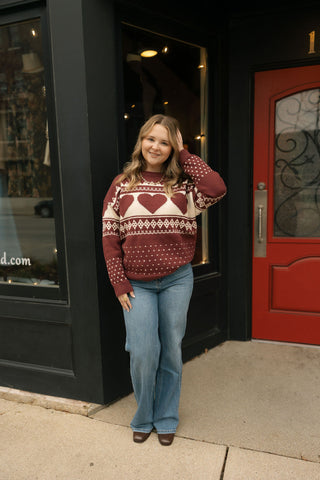 Fair Isle Heart Sweater *final sale