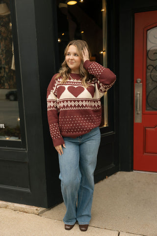 Fair Isle Heart Sweater *final sale