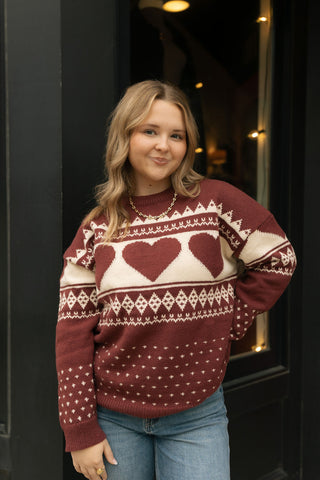 Fair Isle Heart Sweater *final sale