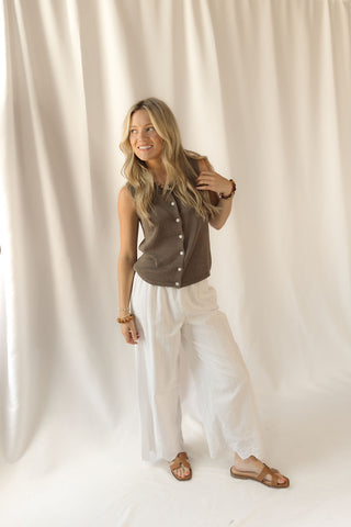 Z Supply Syd Sweater Vest, Pebble - The Red Thread Boutique