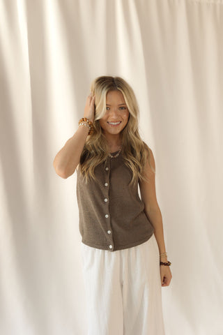 Z Supply Syd Sweater Vest, Pebble - The Red Thread Boutique