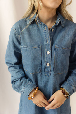 Z Supply Lucie Denim Shirt Dress - The Red Thread Boutique