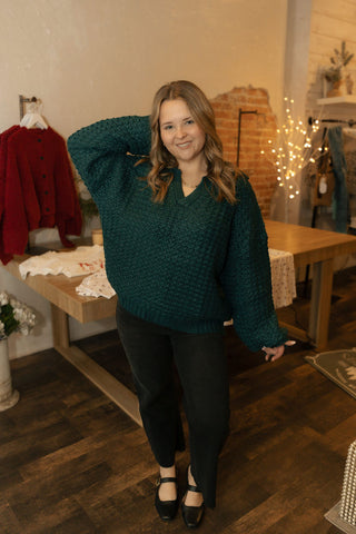 Lexi Collared Sweater, Green