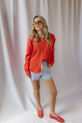 Z Supply The Perfect Airy Top, Lychee