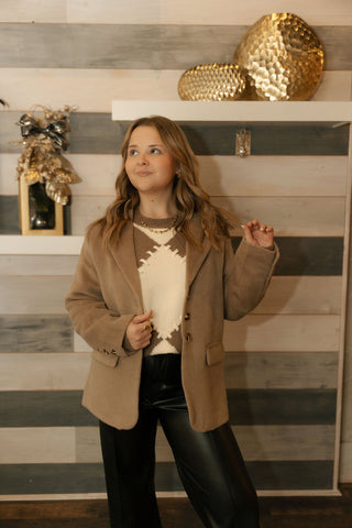 Jackie Blazer, Mocha - The Red Thread Boutique