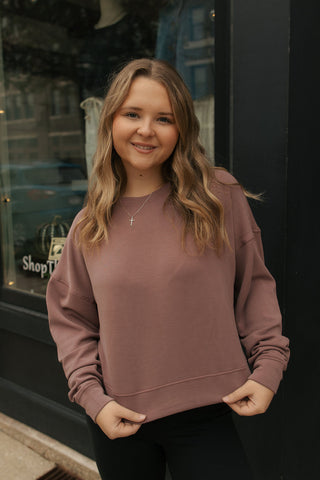 Laguna Drop Shoulder Sweatshirt, Rose Taupe