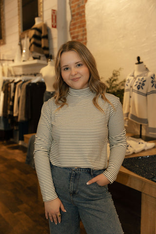 Tori Top, Black/Cream - The Red Thread Boutique