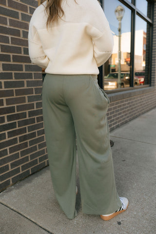 Celina Wide Leg Pants, Olive *final sale* - The Red Thread Boutique