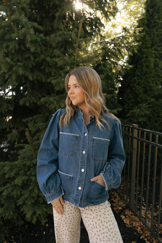 Stitched Denim Jacket *final sale*