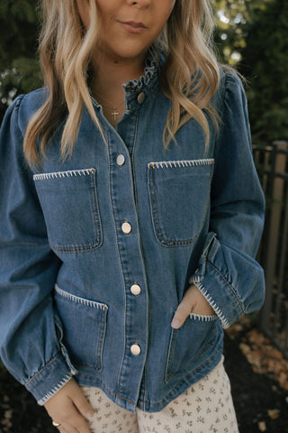 Stitched Denim Jacket *final sale*