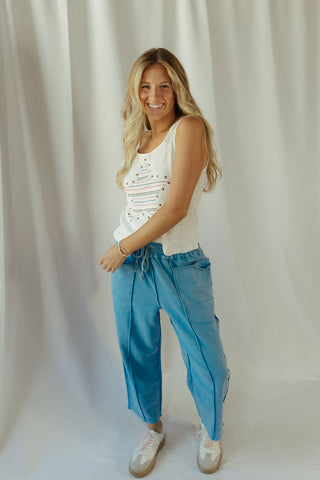 Basic Barrel Jogger, Day Blue
