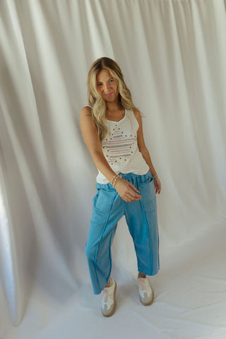 Striped Star Studded Tank