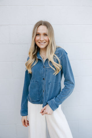 Bel Air Knit Denim Jacket, Vintage Indigo