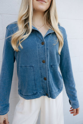 Bel Air Knit Denim Jacket, Vintage Indigo