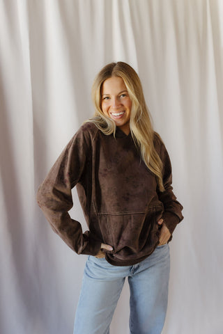 Zola Floral Sweatshirt, Brown - The Red Thread Boutique