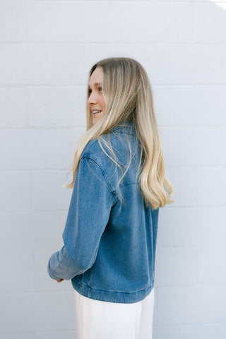 Bel Air Knit Denim Jacket, Vintage Indigo