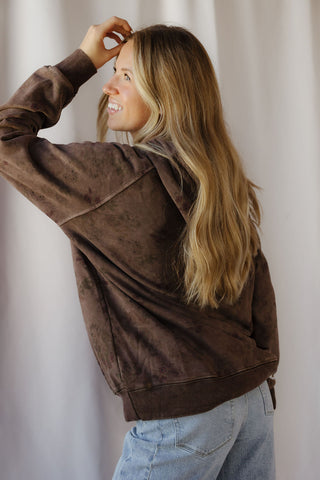 Zola Floral Sweatshirt, Brown - The Red Thread Boutique