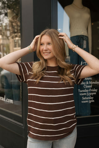 Foundation Stripe Tee, Sandalwood by Z Supply *final sale*