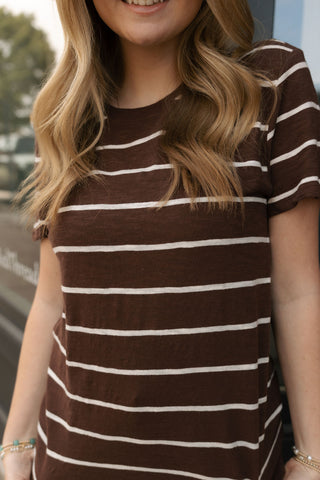 Foundation Stripe Tee, Sandalwood by Z Supply *final sale*