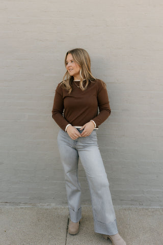 Layered Look Top, Brown *final sale
